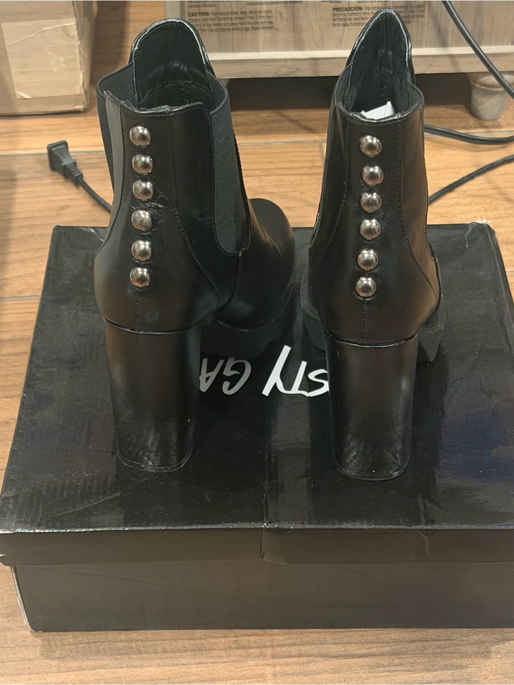 Nasty Gal Black Studded boots